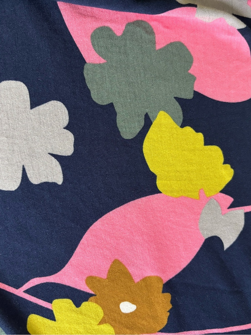 Boden Navy Floral Wrap Dress with Pink & Yellow Blooms size 6 - Picture 6 of 8